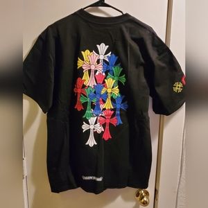 Chrome hearts multi colored cross t shirt black size large